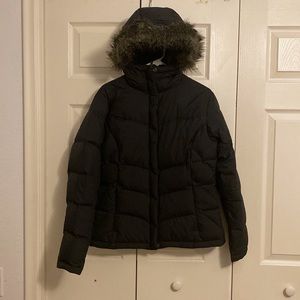 Columbia Down Hooded Puffer in Black